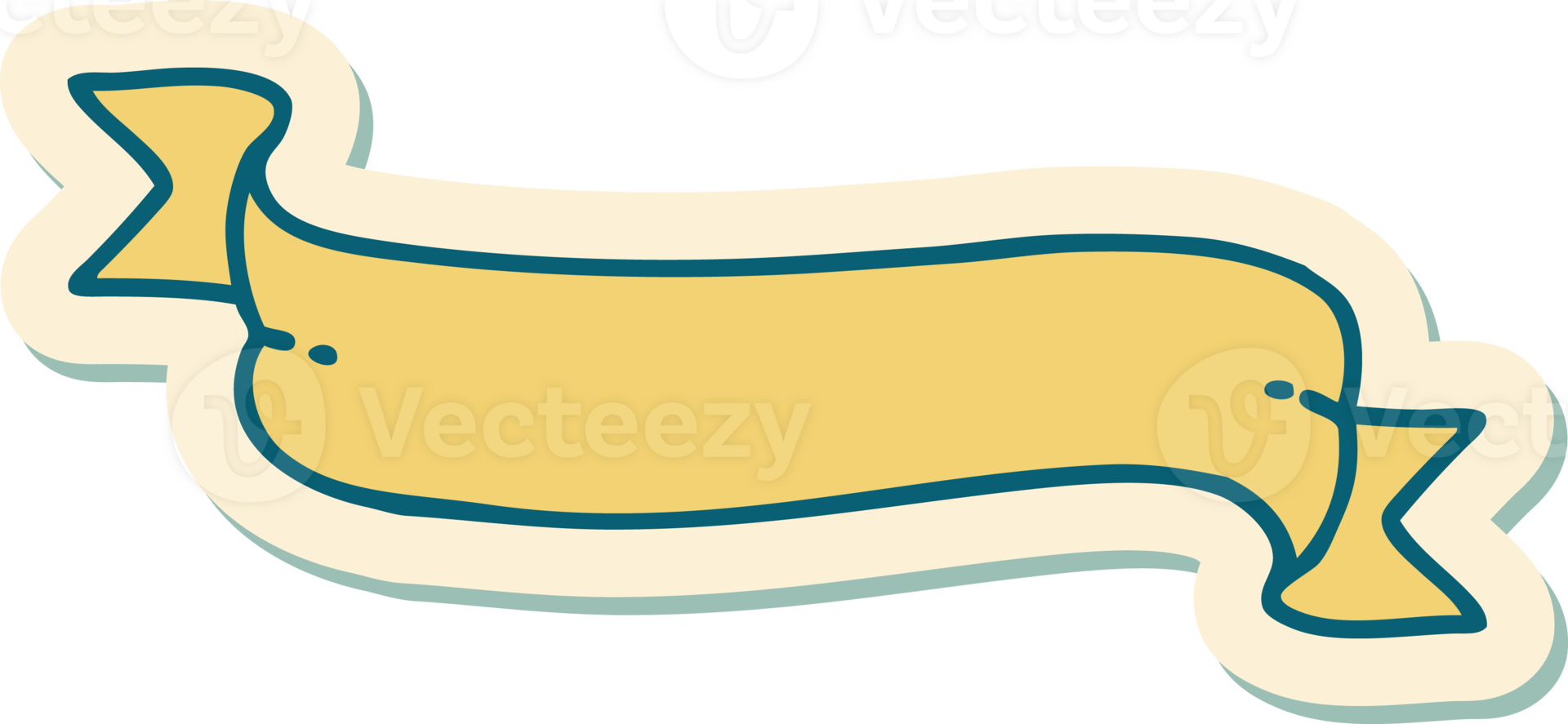 tattoo style sticker of a banner png