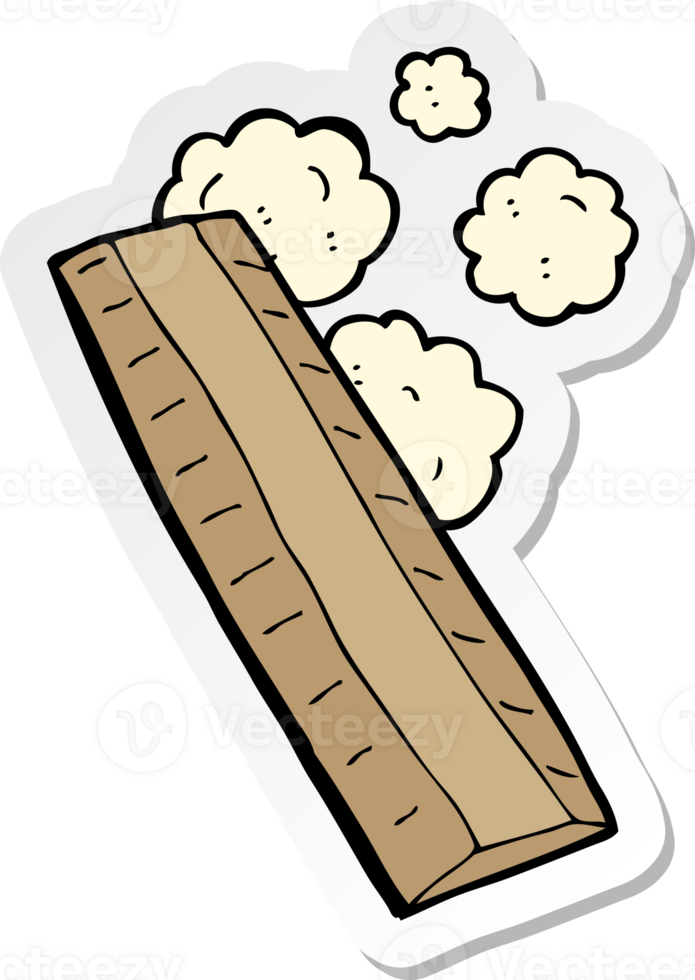 sticker of a cartoon wooden ruler png
