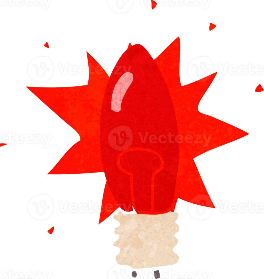 cartoon red light bulb png