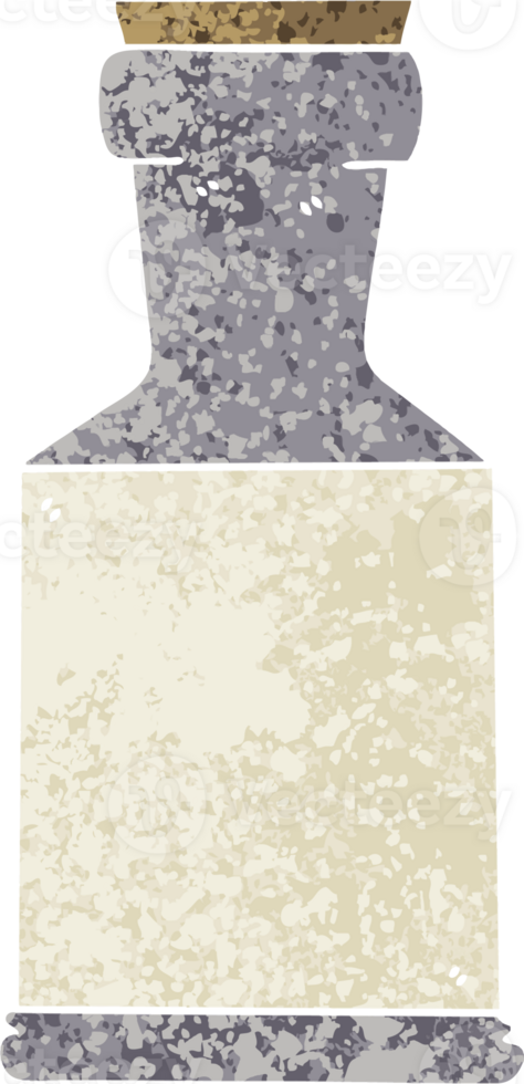 quirky retro illustration style cartoon potion bottle png