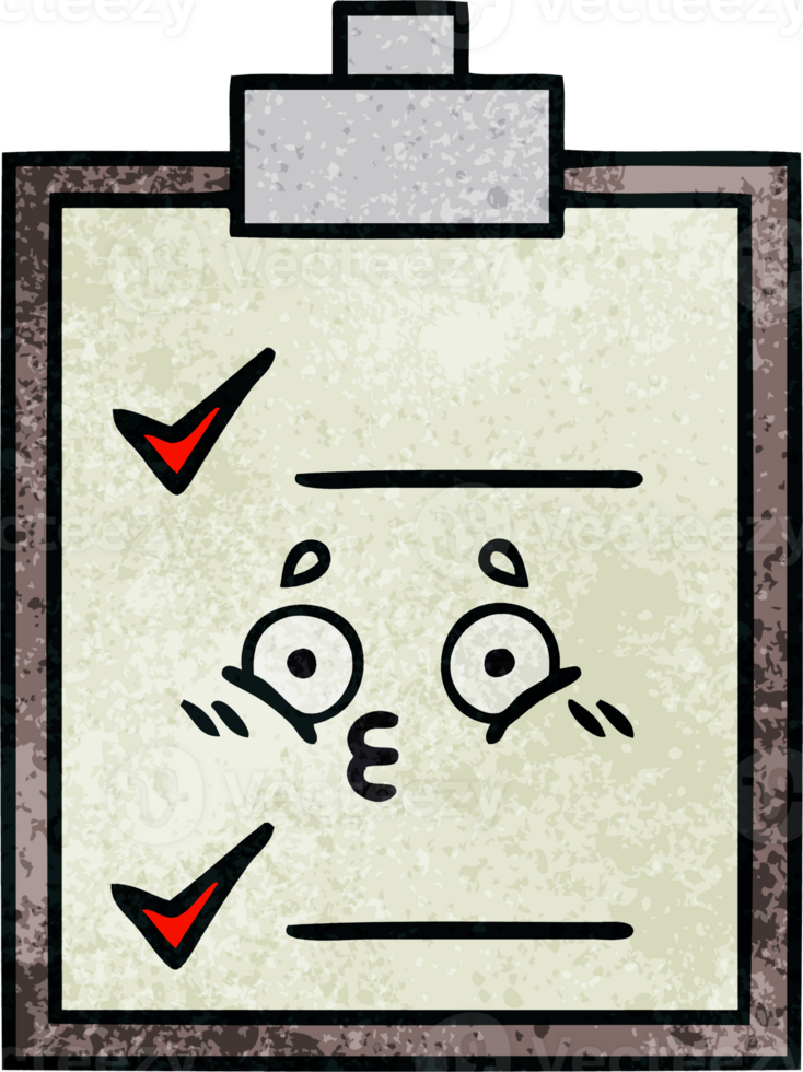 retro grunge texture cartoon check list png