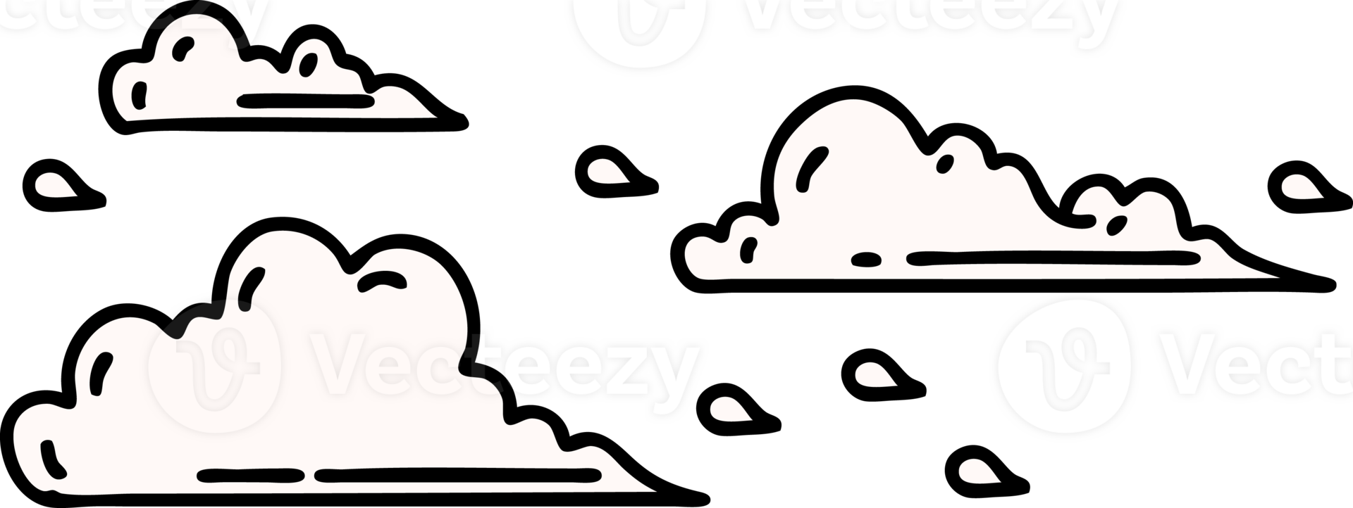 traditional tattoo style floating clouds png
