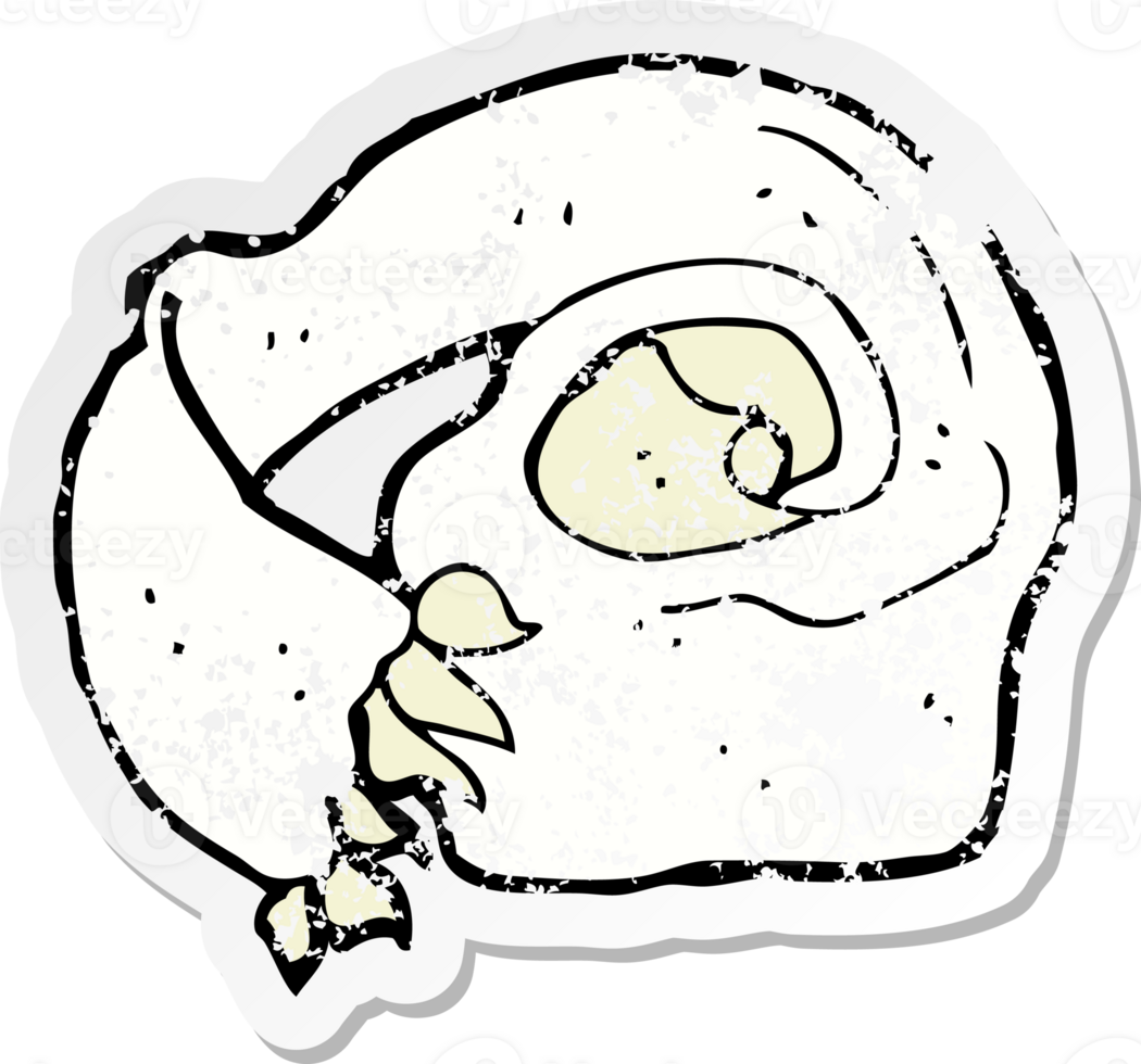 retro distressed sticker of a cartoon scarf png