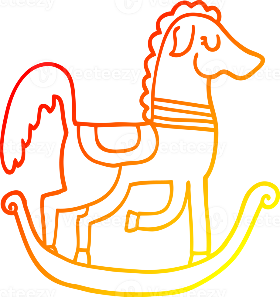 warm gradient line drawing cartoon rocking horse png