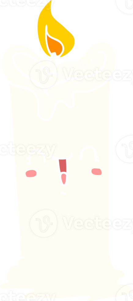 flat color style cartoon happy candle png