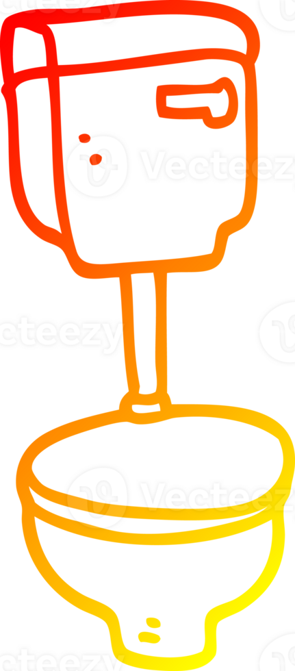 warm gradient line drawing cartoon closed toilet png