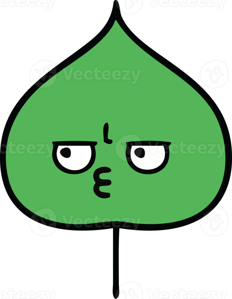 cute cartoon expressional leaf png