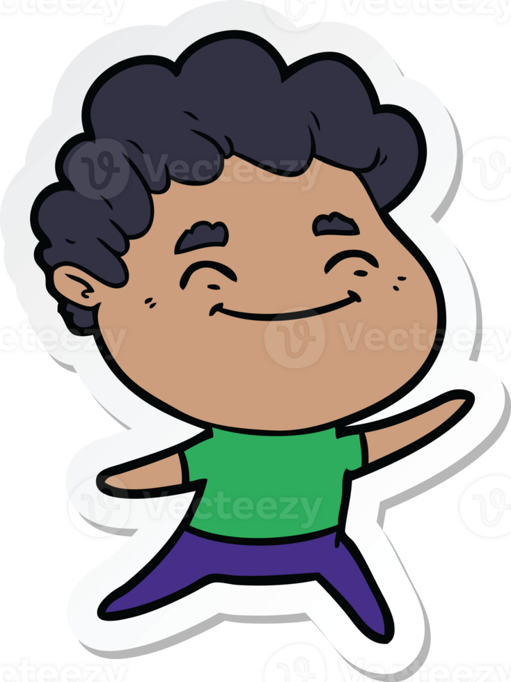 sticker of a cartoon friendly man png