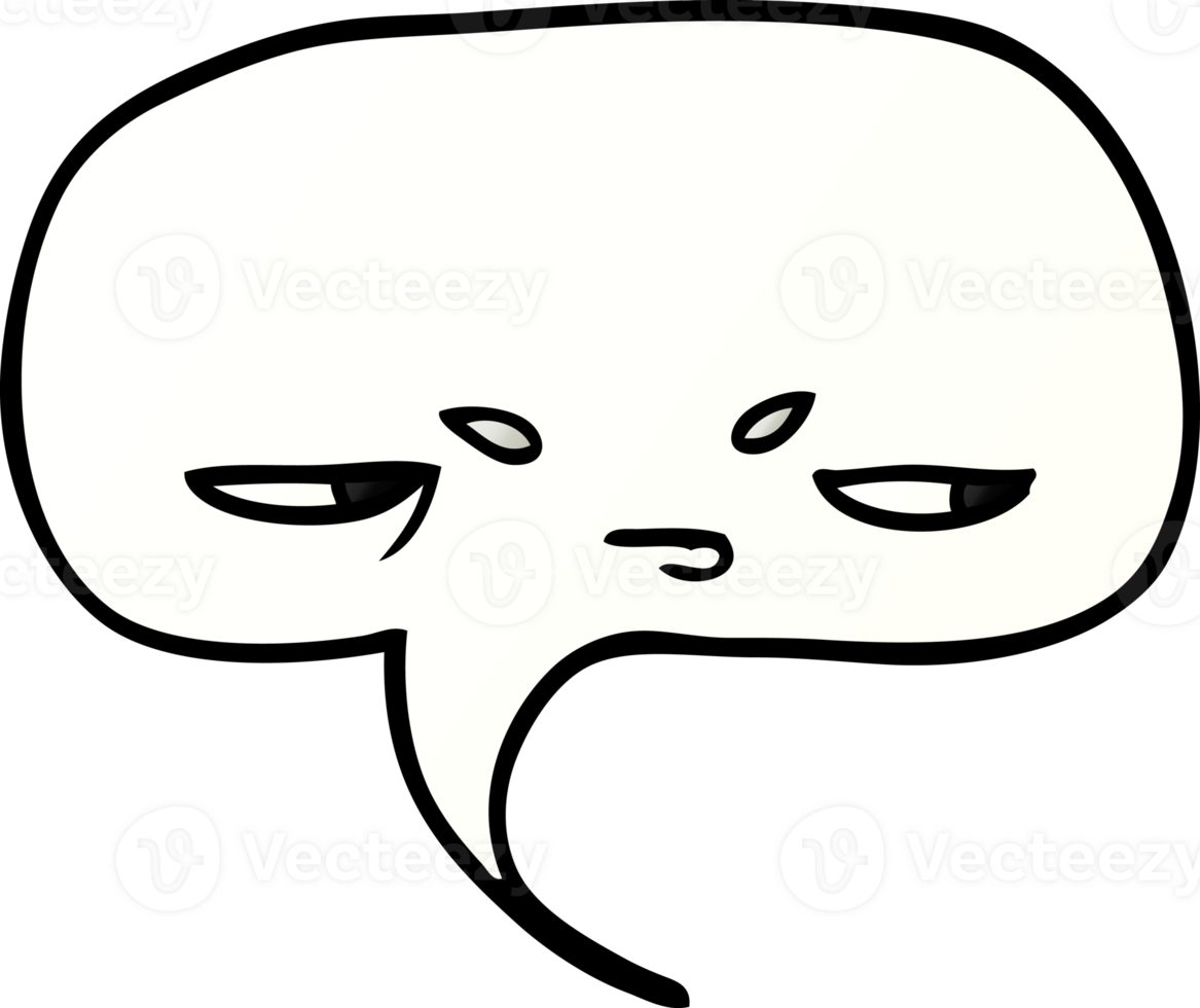 cartoon doodle speech bubble with face png