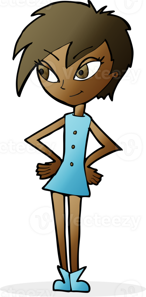 cartoon girl with hands on hips png