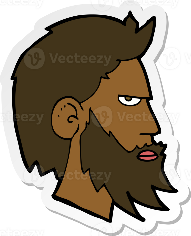 sticker of a cartoon man with beard png