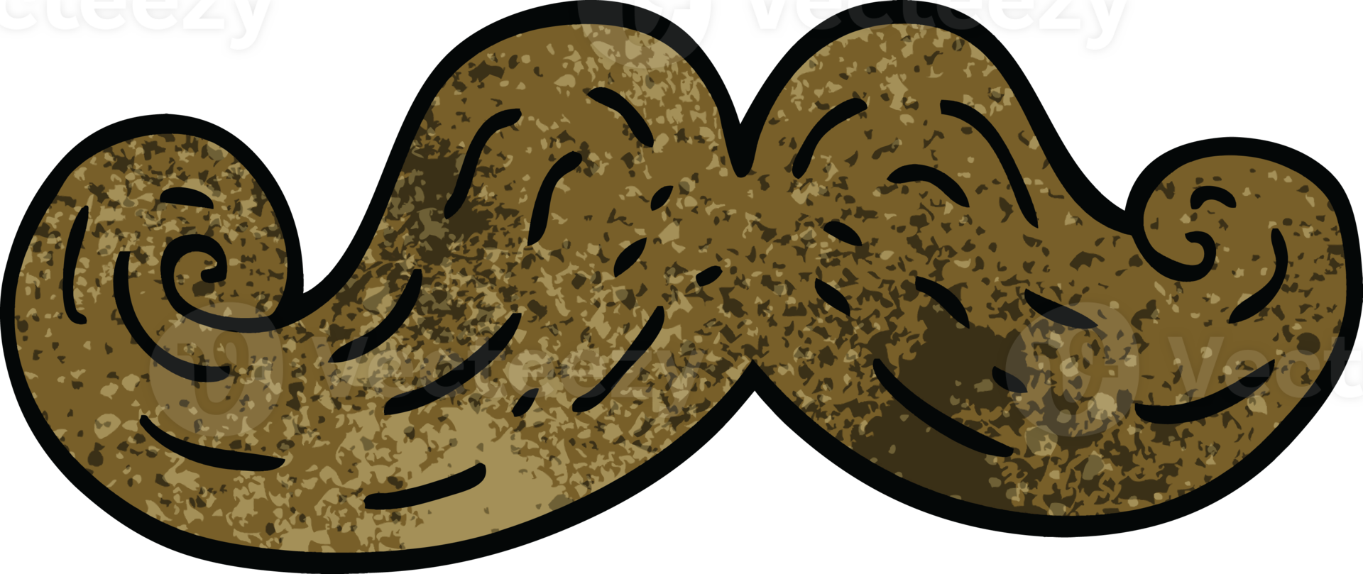 cartoon doodle curly mustache png