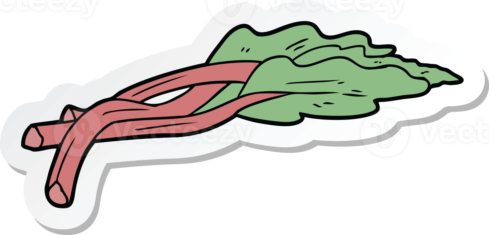sticker of a cartoon rhubarb png