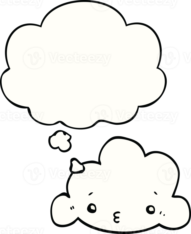 cute cartoon cloud and thought bubble png