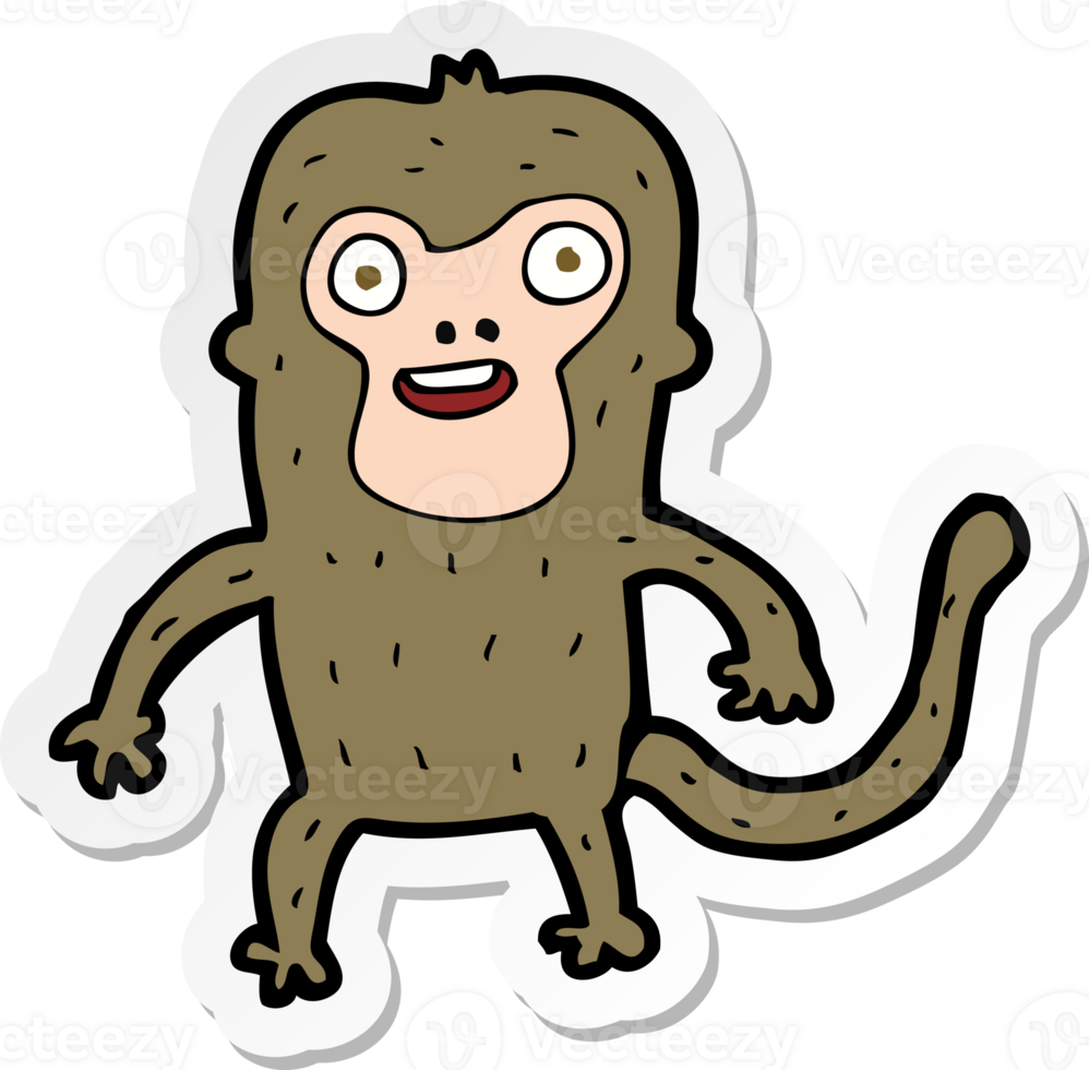 sticker of a cartoon monkey png
