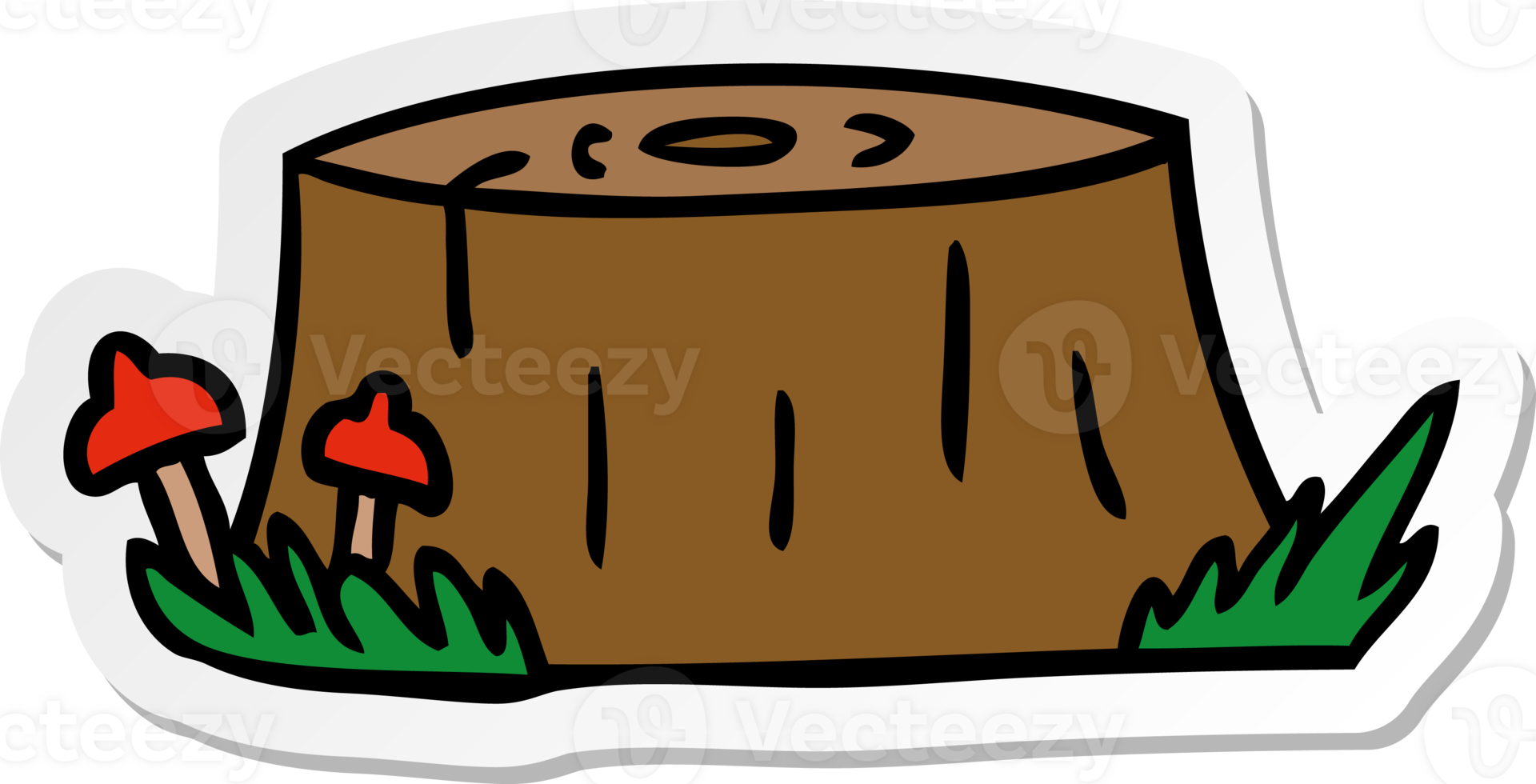 sticker cartoon doodle of a tree log png