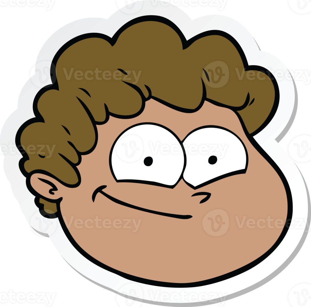 sticker of a cartoon male face png
