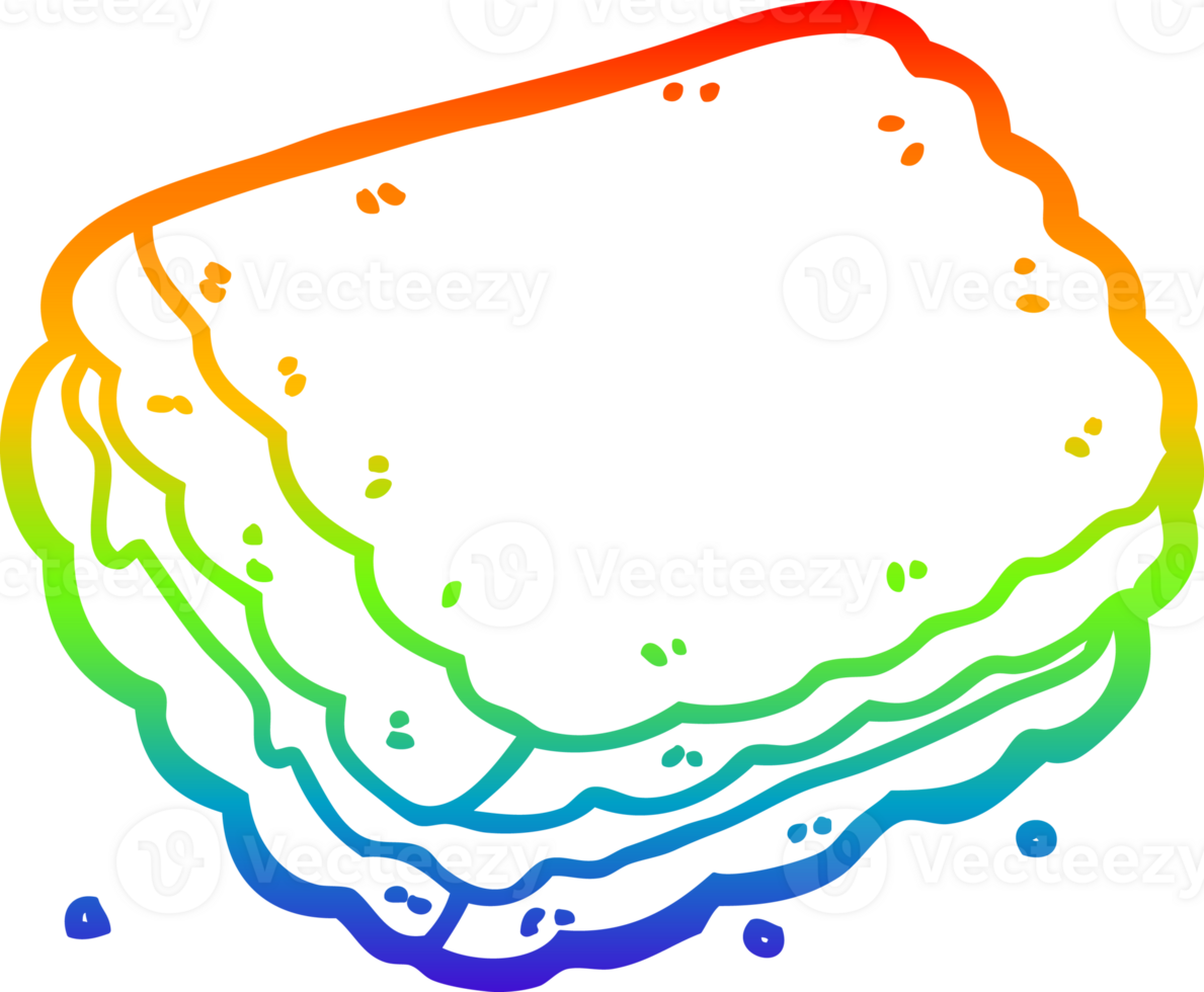 rainbow gradient line drawing cartoon biscuit png
