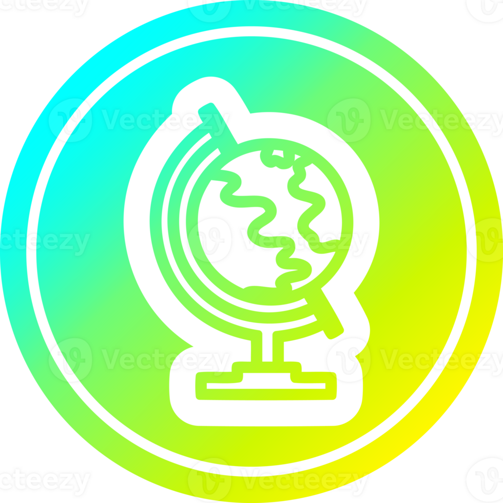 mapa del globo circular en espectro de gradiente frío png