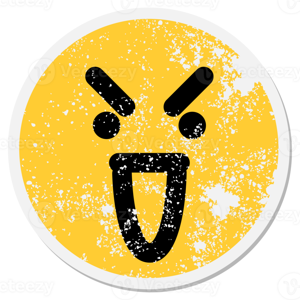 mean laughing face circle png
