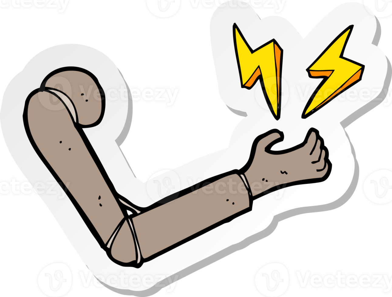 sticker of a cartoon prosthetic arm png