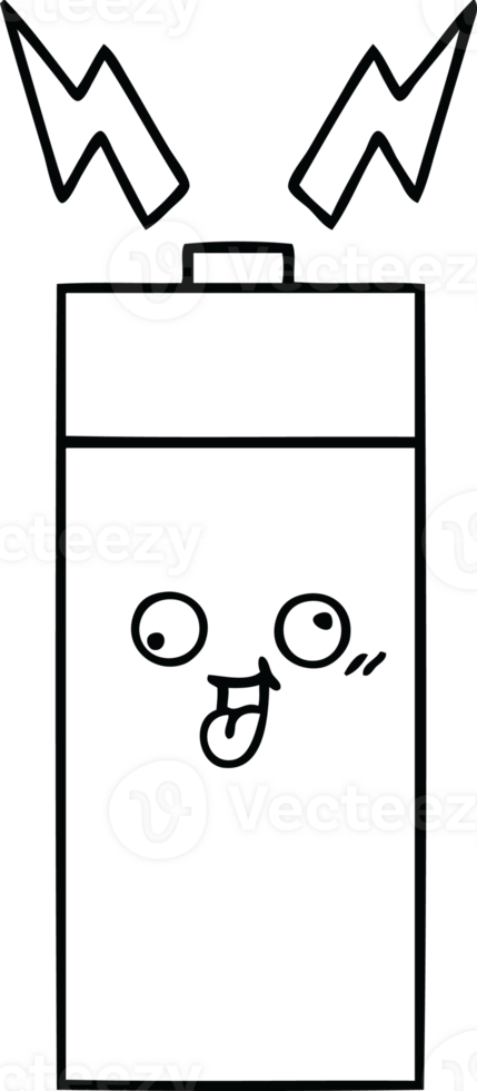 line drawing cartoon battery png