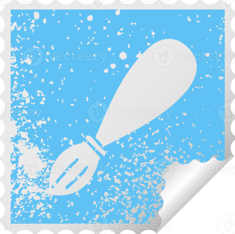 distressed square peeling sticker symbol paint brush png