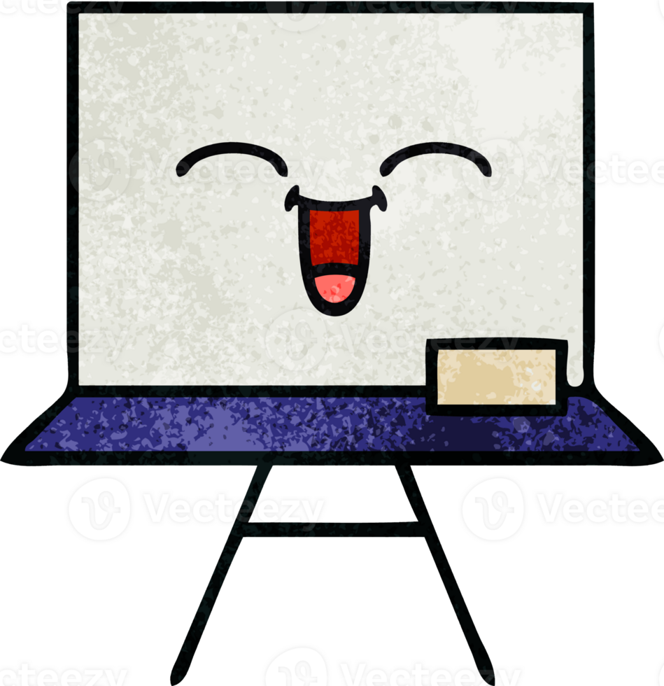 retro grunge texture cartoon white board png
