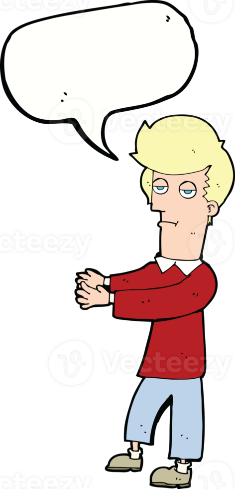 cartoon bored man showing the way with speech bubble png