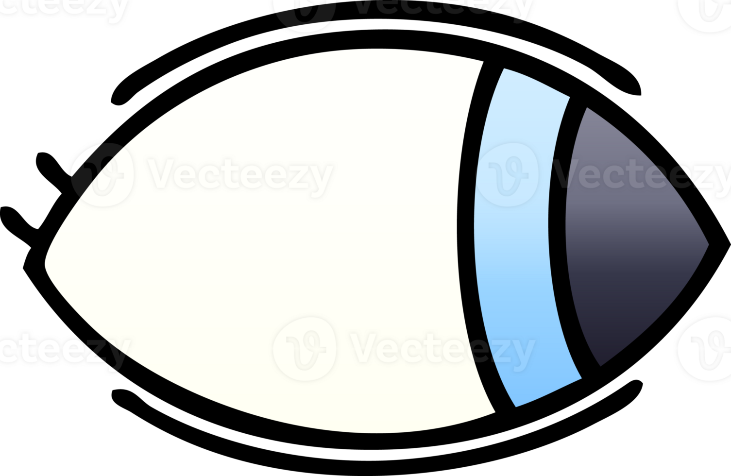 gradient shaded cartoon eye looking to one side png