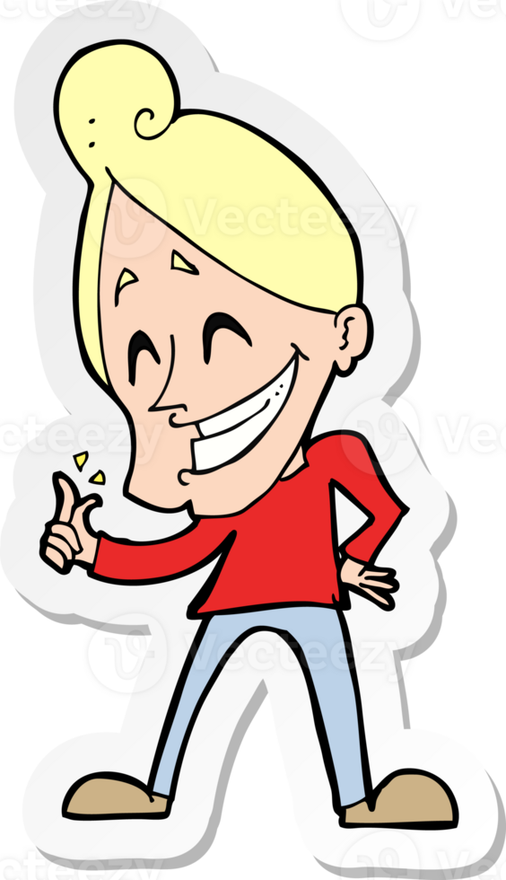 sticker of a cartoon man snapping fingers png