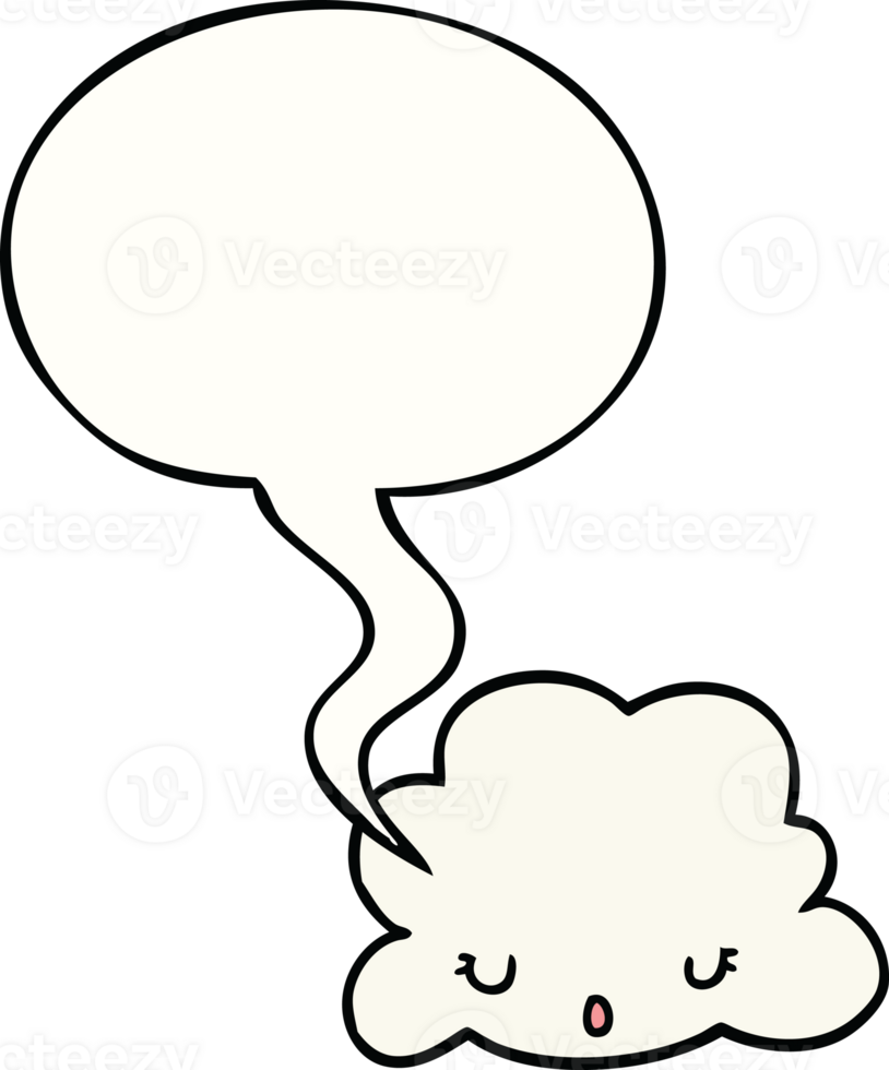 cute cartoon cloud and speech bubble png