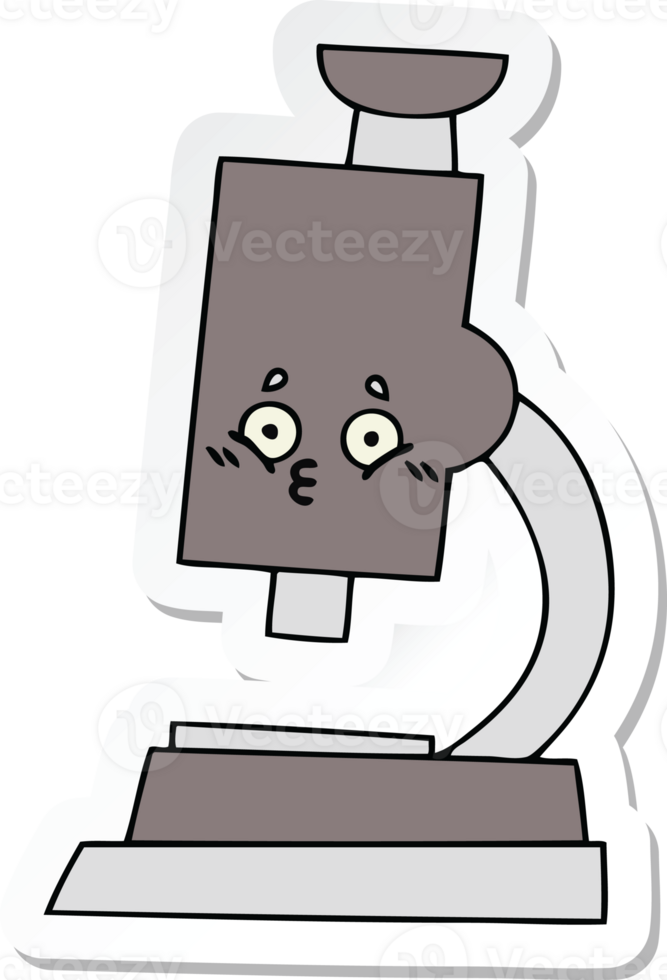 sticker of a cute cartoon microscope png