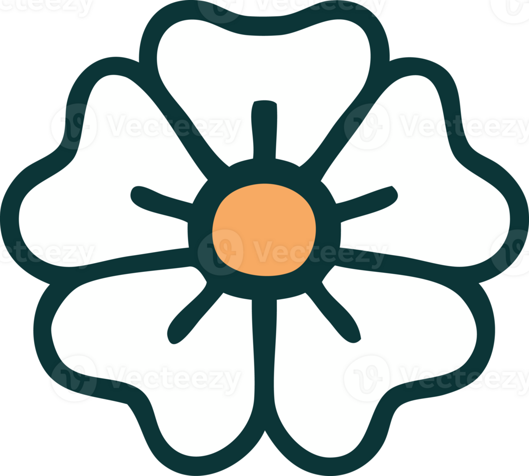 tattoo style icon of a flower png