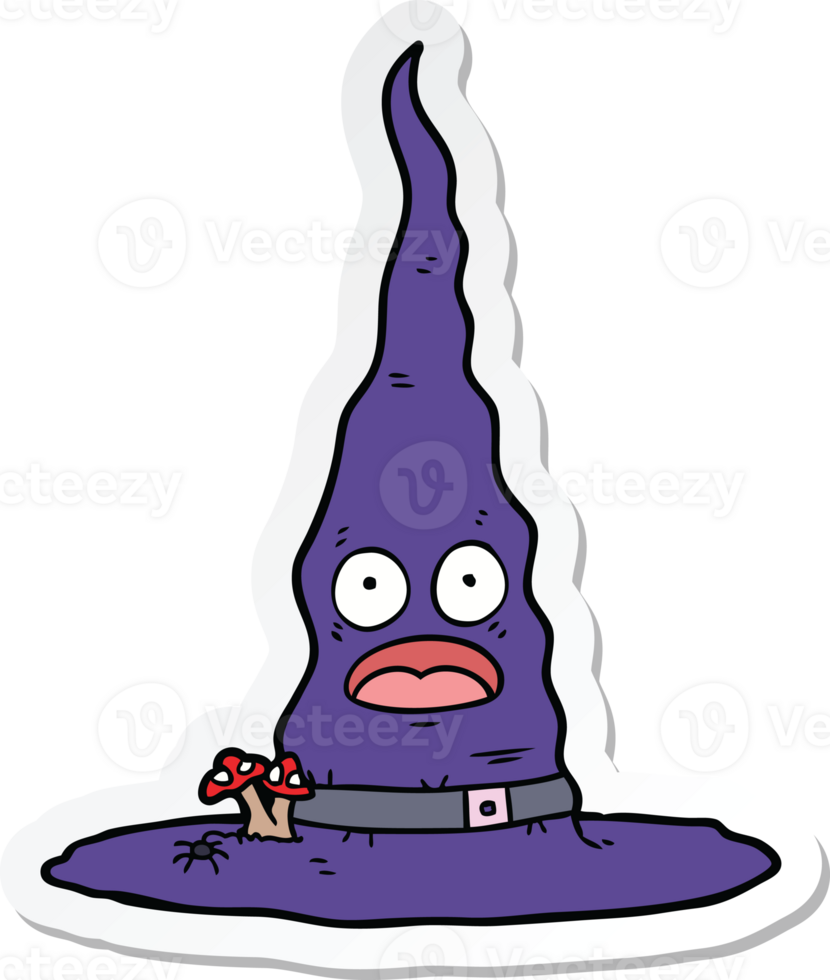 sticker of a cartoon witchs hat png