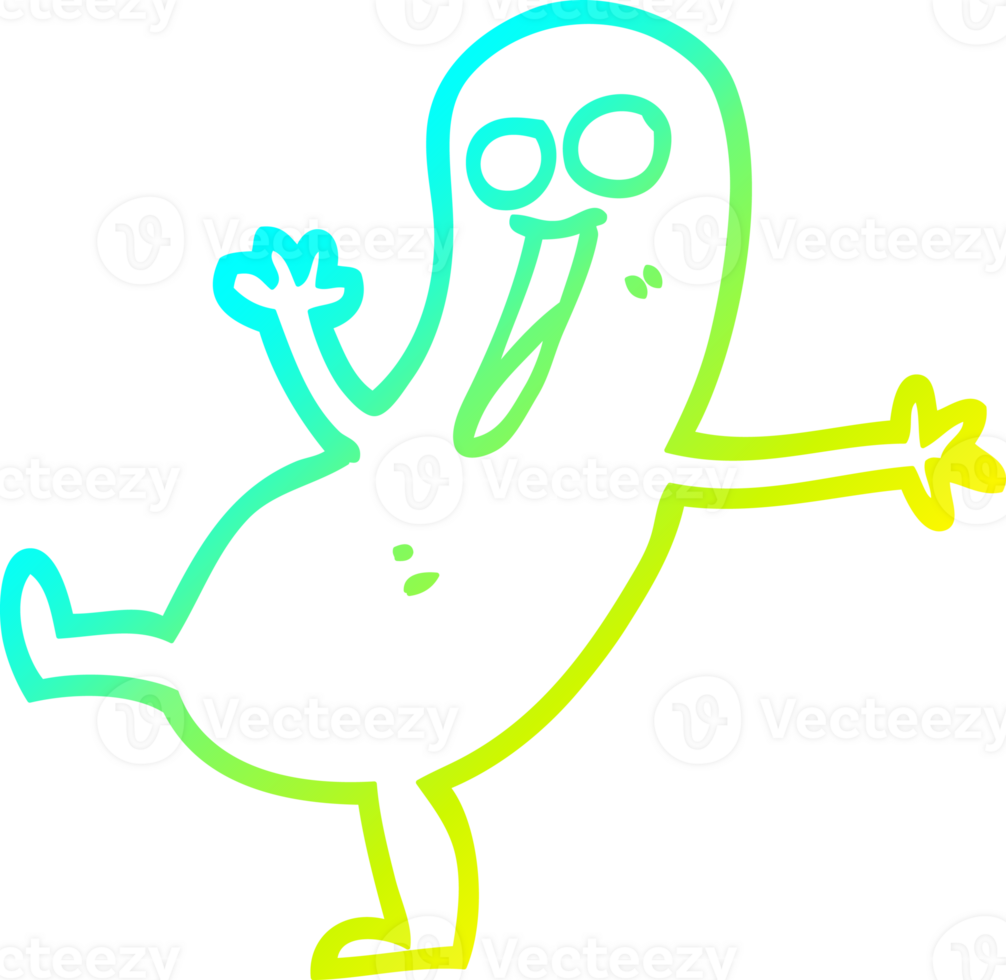 cold gradient line drawing happy cartoon sausage png