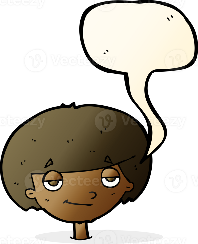 cartoon smug looking boy with speech bubble png