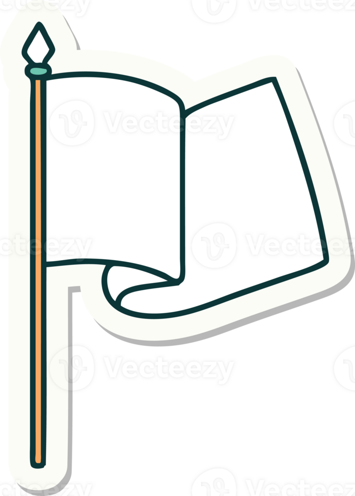 tattoo style sticker of a flag png
