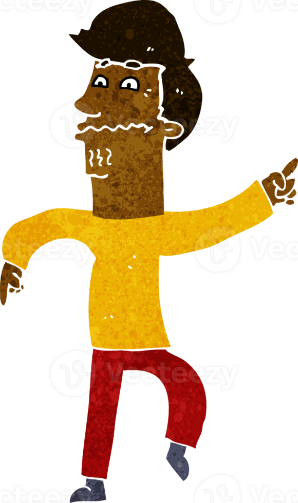 cartoon worried man pointing png