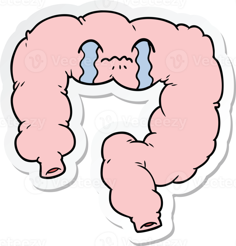 sticker of a cartoon colon png