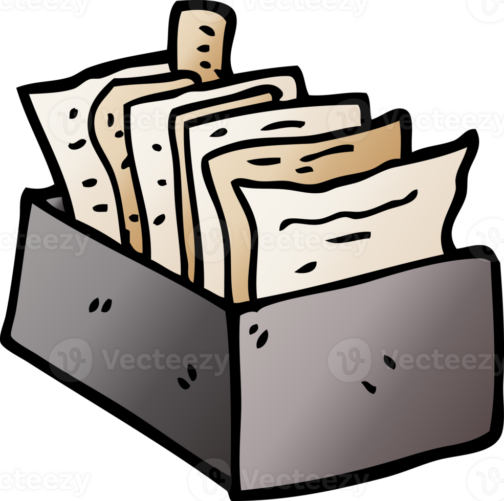 cartoon doodle office filing box png