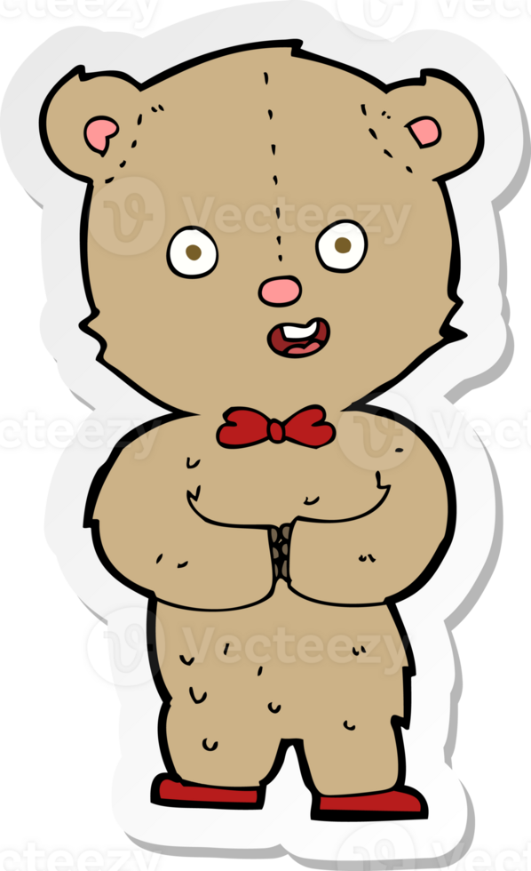 sticker of a cartoon teddy bear png