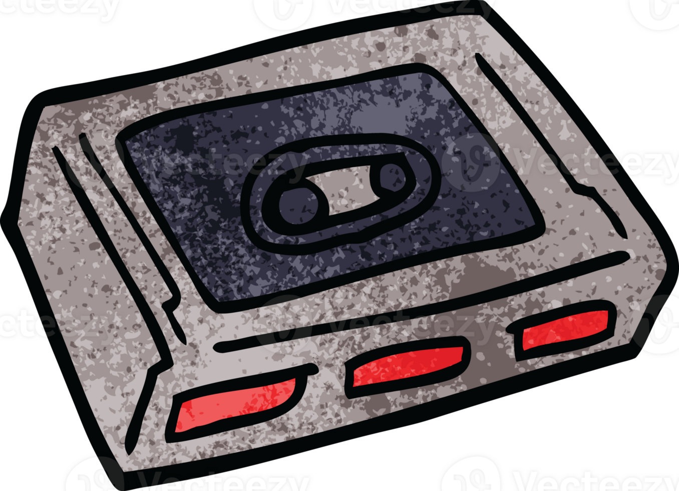 cartoon doodle cassette tape deck png