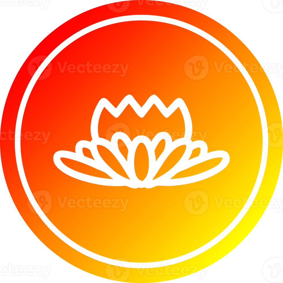 lotus flower circular in hot gradient spectrum png