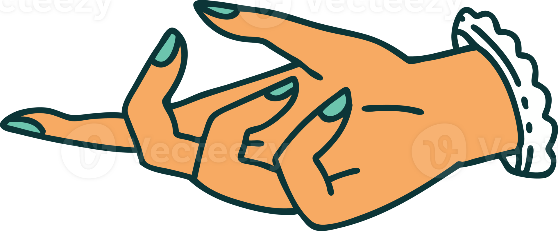 tattoo style icon of a hand png