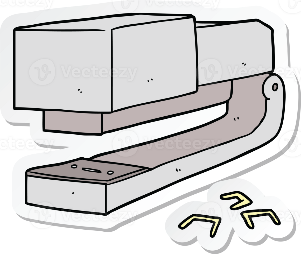 klistermärke av en tecknad kontorshäftare png