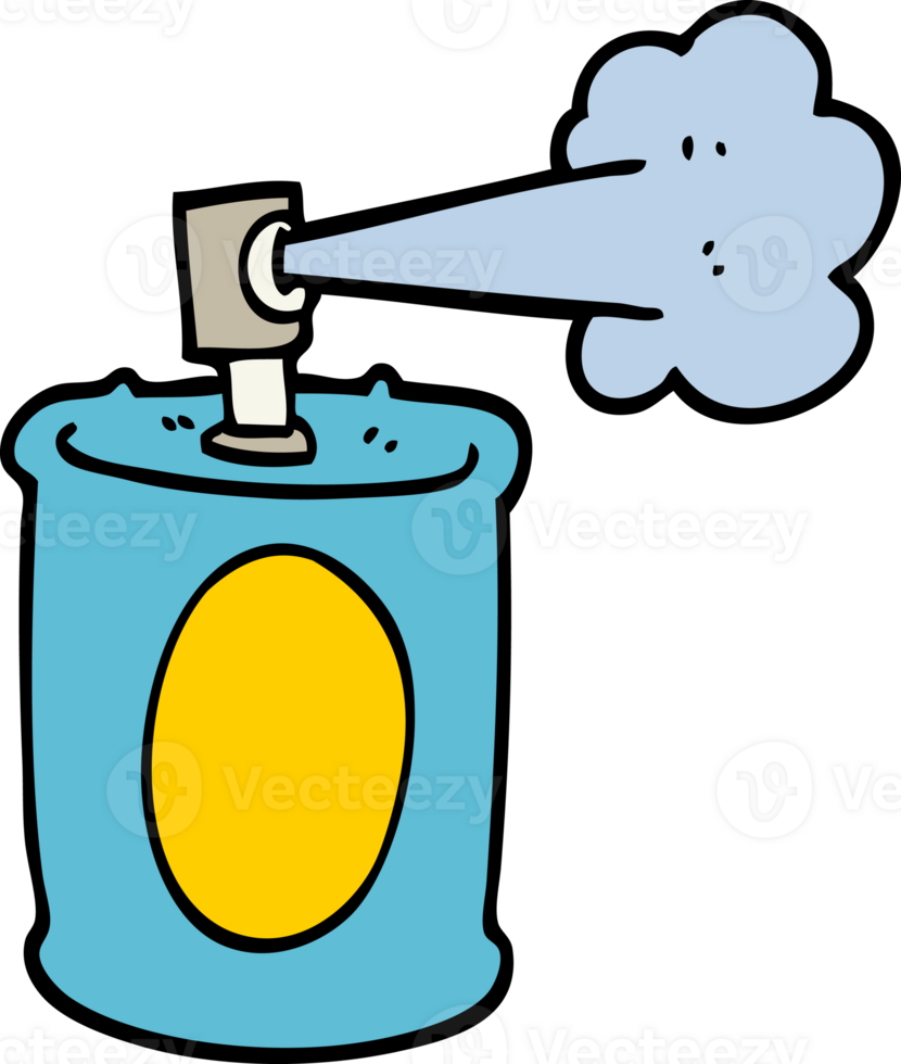hand drawn doodle style cartoon spraypaint can png