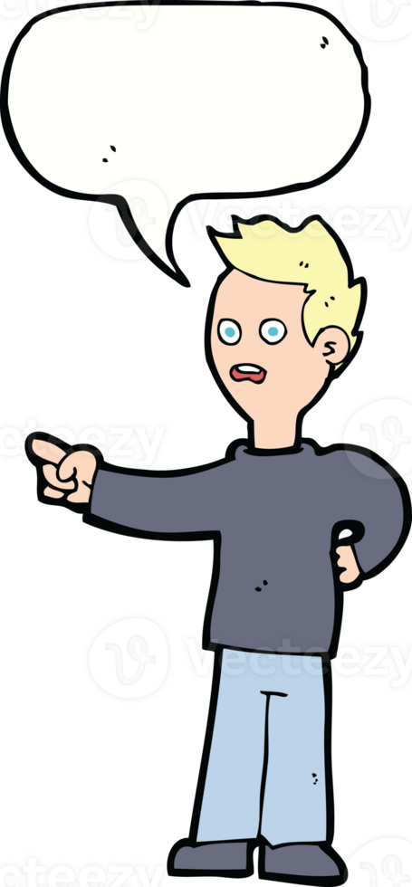 cartoon shocked boy pointing with speech bubble png