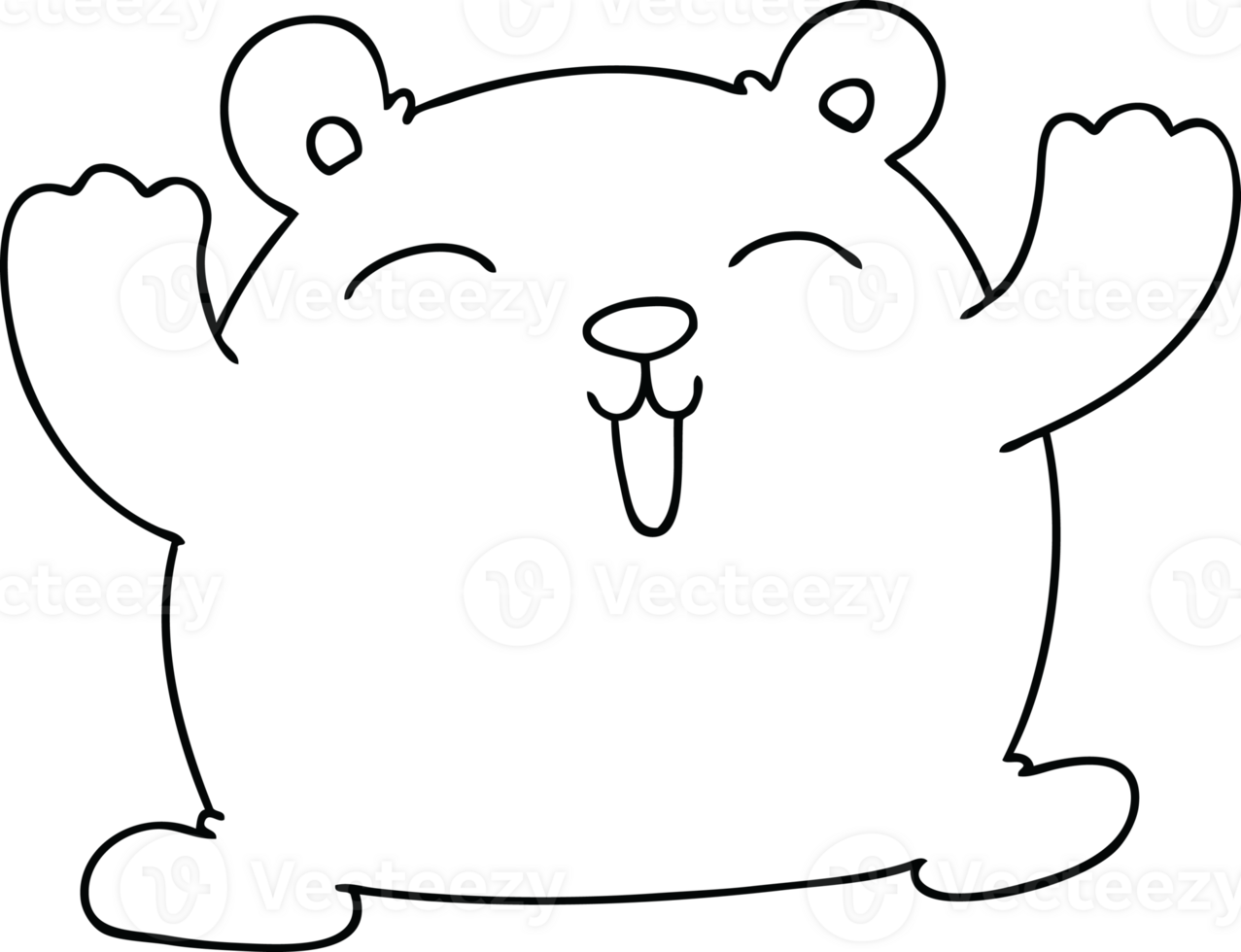 quirky line drawing cartoon funny bear png