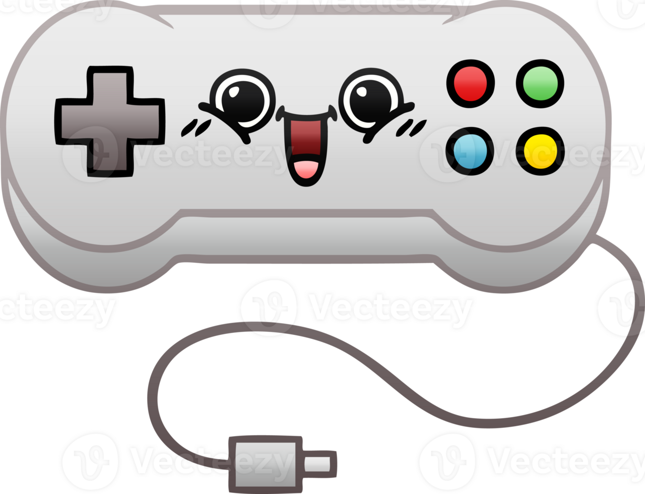 gradient shaded cartoon game controller png